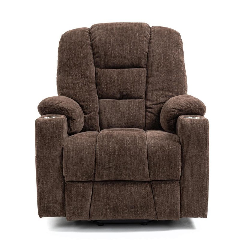 High-quality Chenille Fabric Large Overstuffed Wide Power Lift Recliner Chair gallery