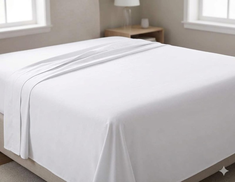 Royal Tradition Oversized Cotton Percale Flat Sheet Only For California King gallery