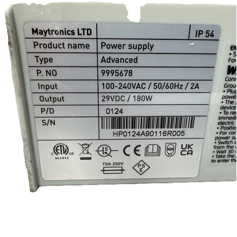 Maytronics Dolphin Power Supply Diagnostic DC 9995678 29V 180W 100-250V IP54 gallery