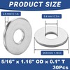 30 Pcs 5/16" Fender Washers Stainless, 5/16" ID x1.16 OD x 0.1" Thick, Large ... gallery