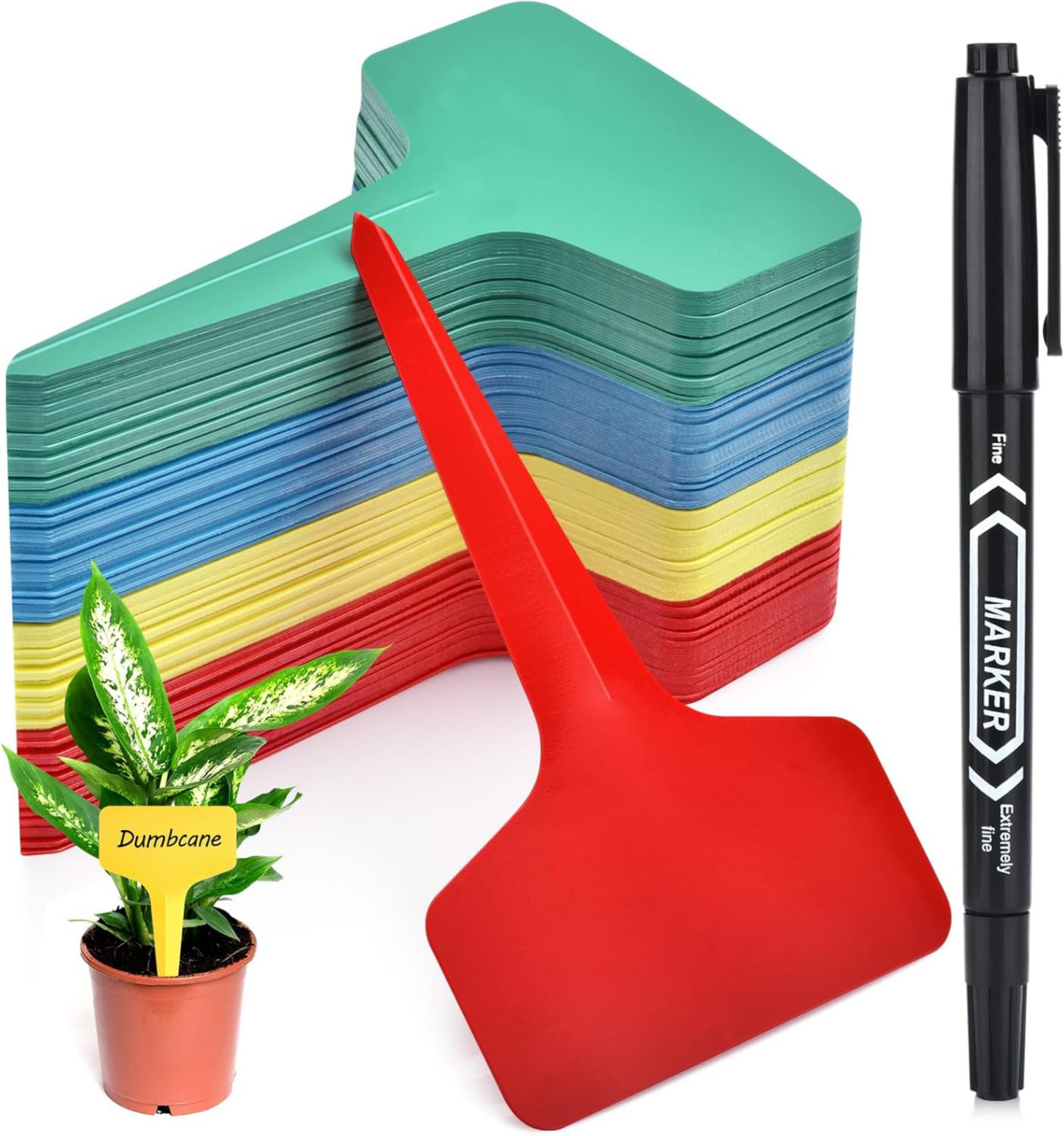 120PCS Plant Labels T Type Garden Markers Waterproof Tags with Pen gallery