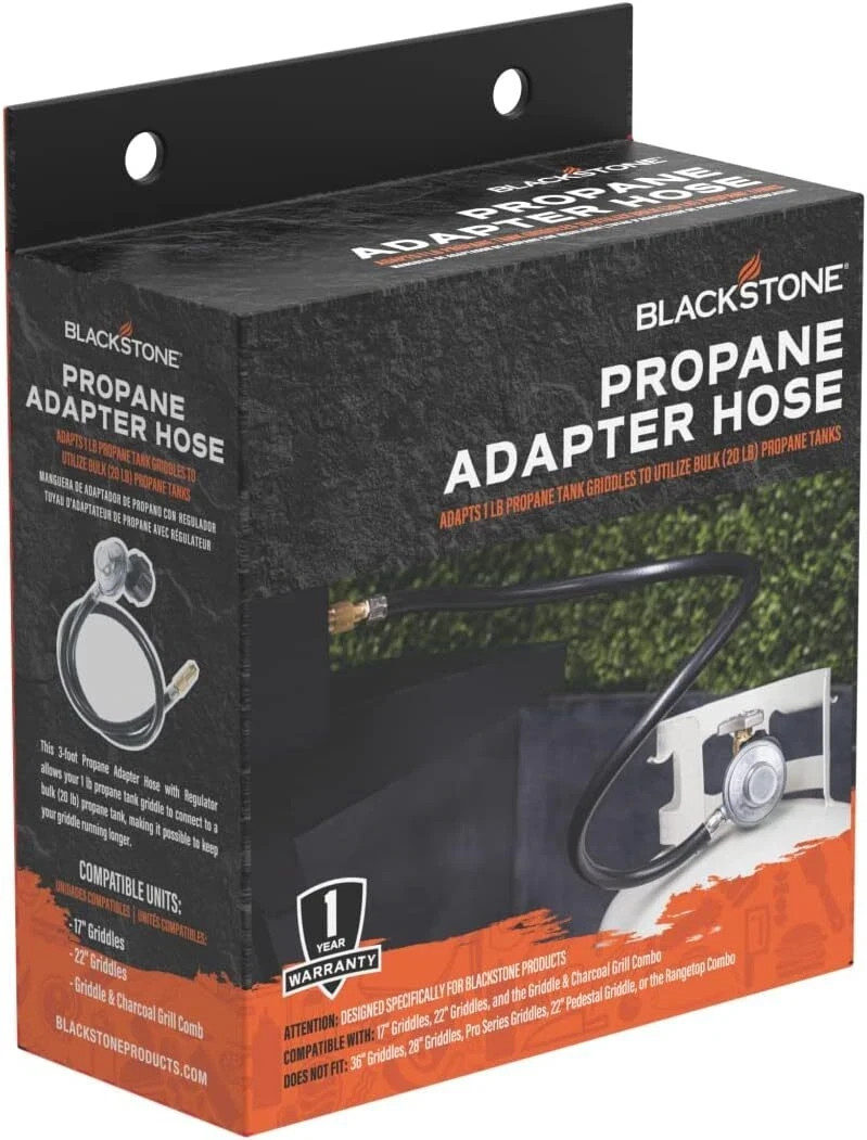 Blackstone 3ft Rubber Propane Adapter Hose with Regulator for 20 lb Tank gallery