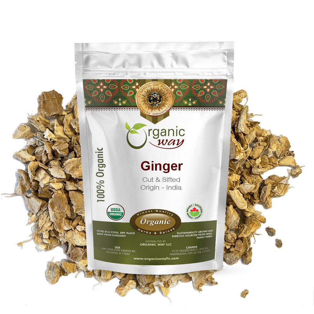Organic Way Dried Ginger Root Cut & Sifted - Organic, Kosher & USDA Certified gallery