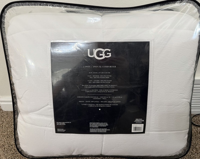 UGG Devon Down Alternative Twin/Twin XL Comforter in White 66" x 90" NEW! gallery