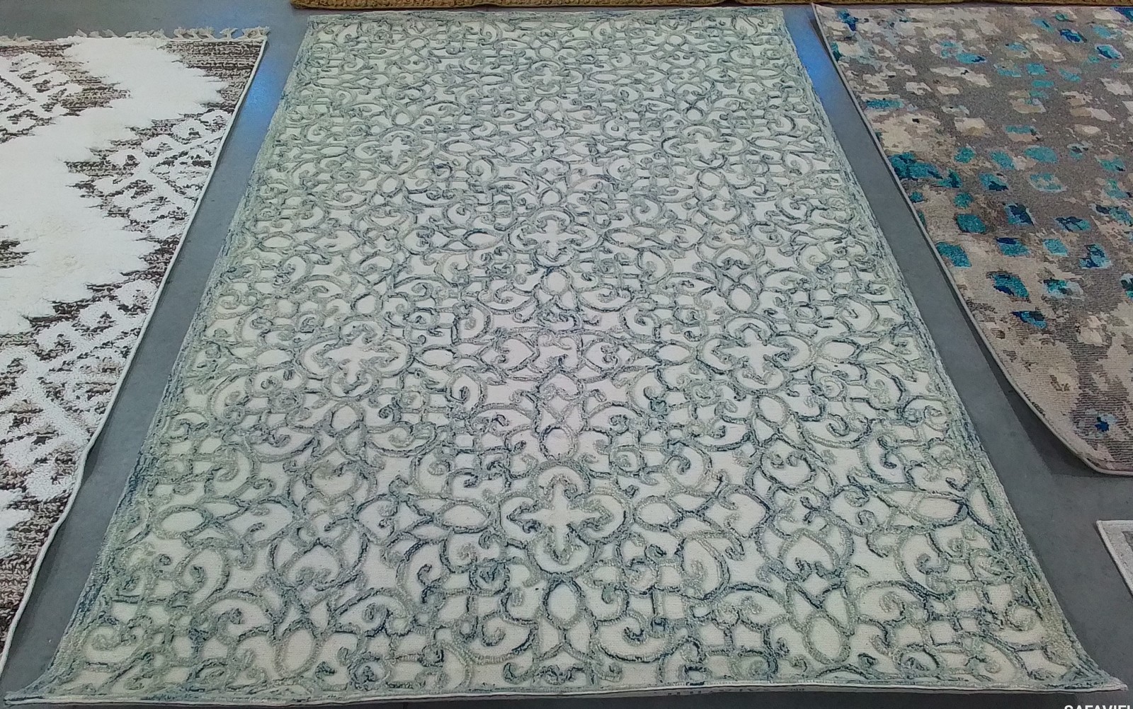 BLUE / IVORY 5'-0" x 8'-0" Back Stain Rug, Reduced Price 1172801288 TRC103B-5 gallery