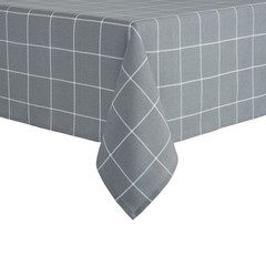 Windowpane Fabric Tablecloth Grey 60″W x 84″L Rectangle
