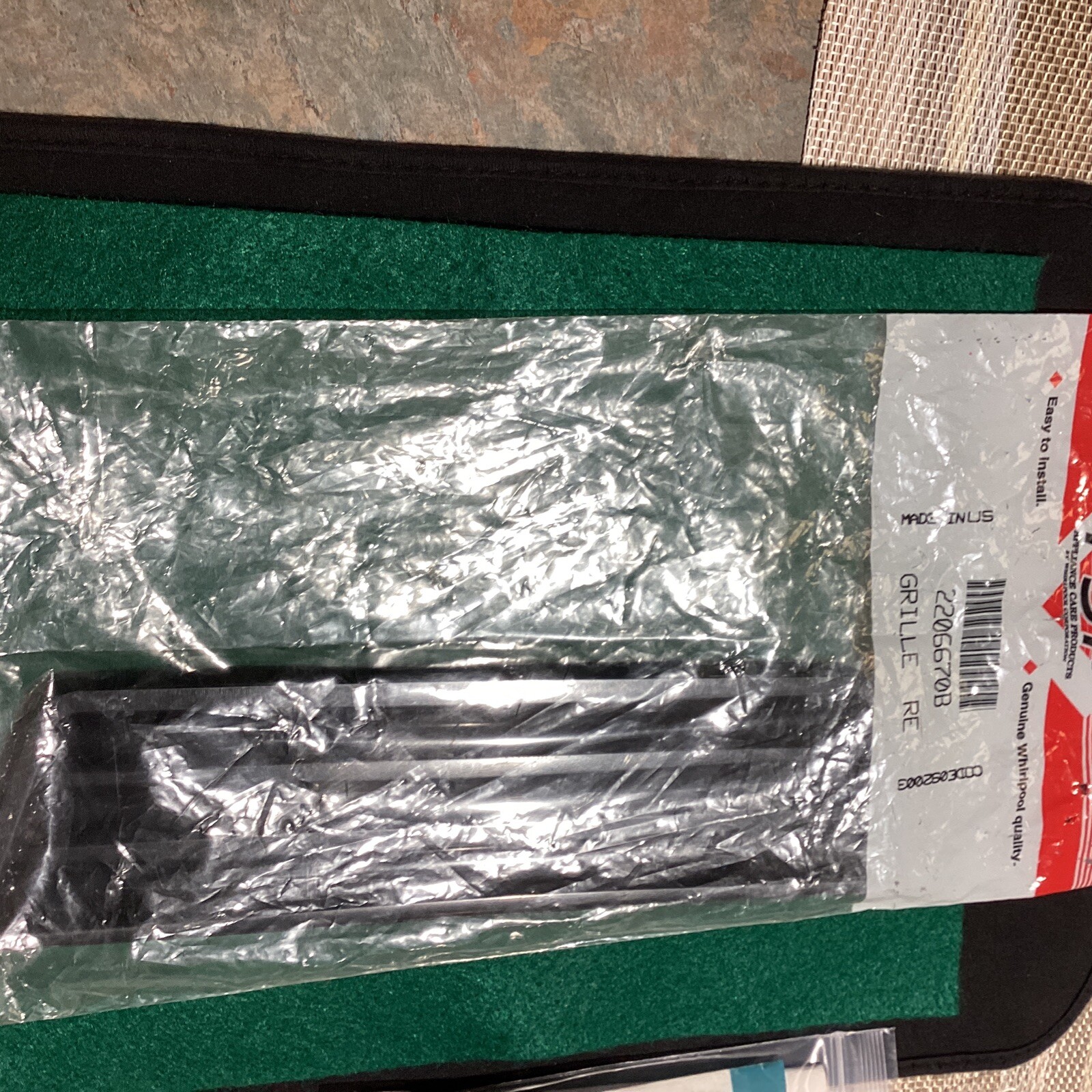 Genuine Whirlpool Refrigerator / Overflow Grille Part # 2206670B gallery