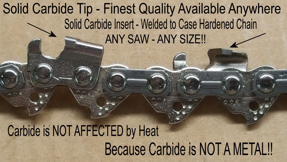 SOLID CARBIDE Chainsaw 0.325" 0.063" ANY LENGTH - NO *Coated* Junk - SEE VIDEO