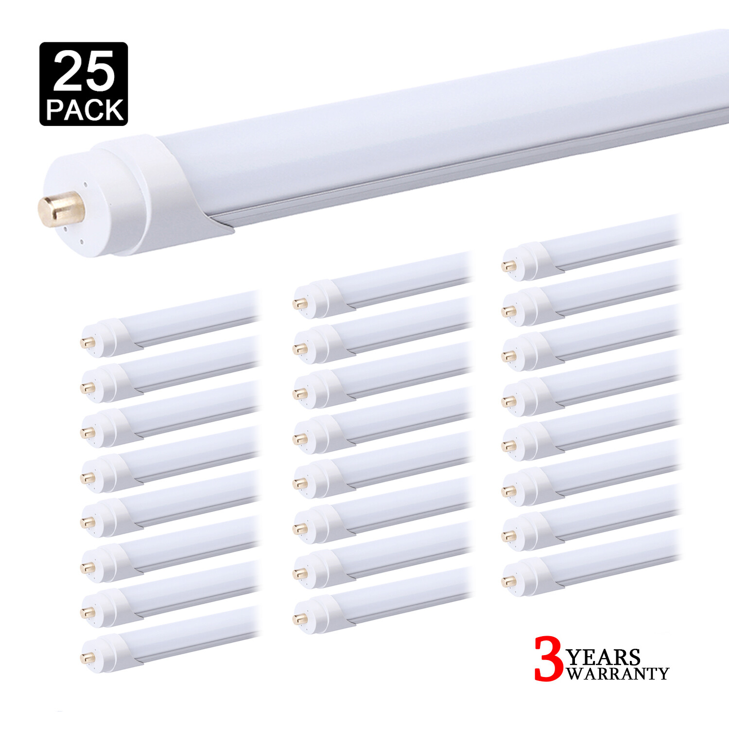 25 Pcs T8 8FT FA8 Led Tube Light Bulbs Single Pin 45W 8Foot Led Shop Light 5000K gallery