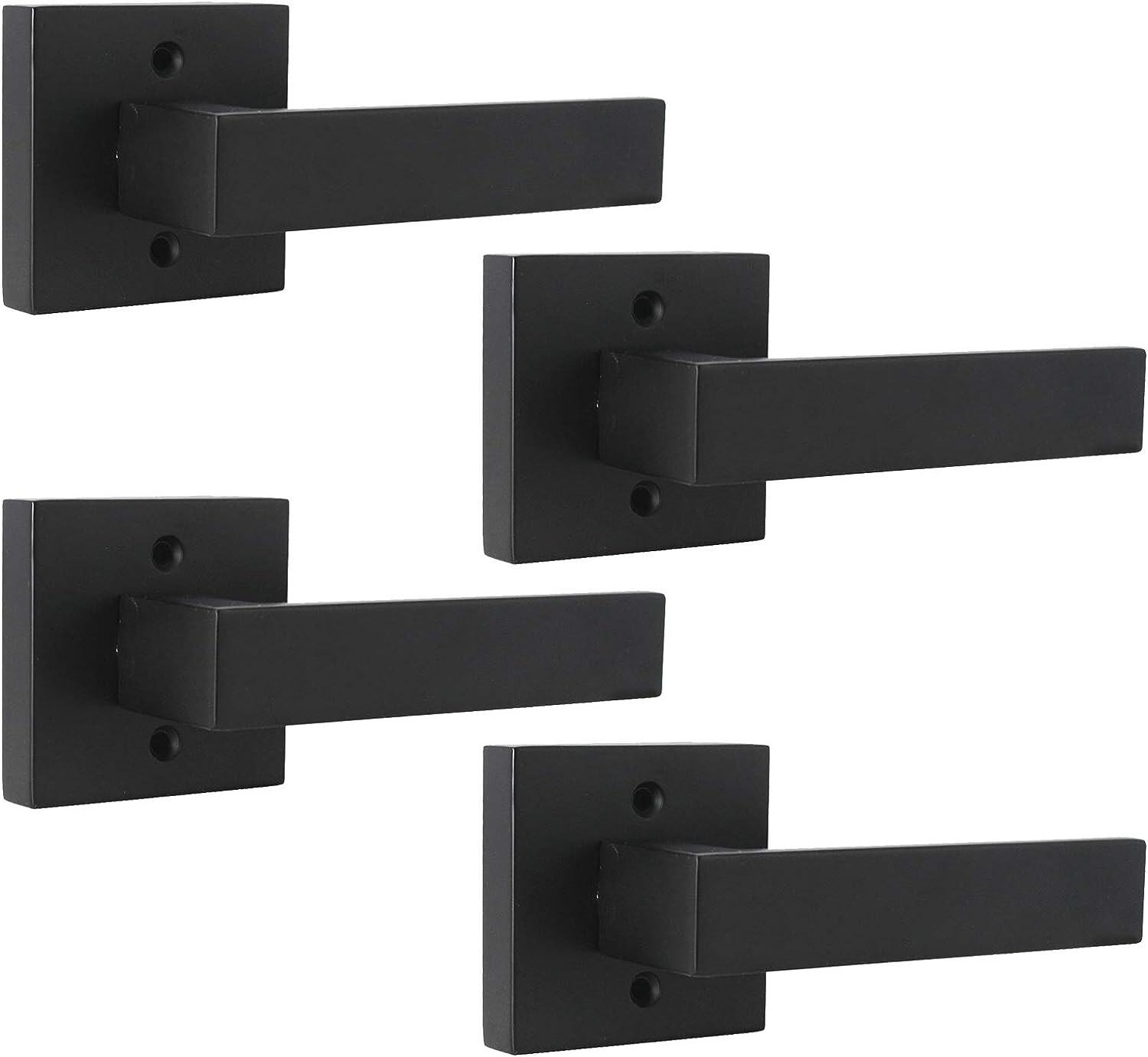 Probrico 4 Pack| Dummy Door Handles in Matte Black, Non-Turning Door Levers gallery