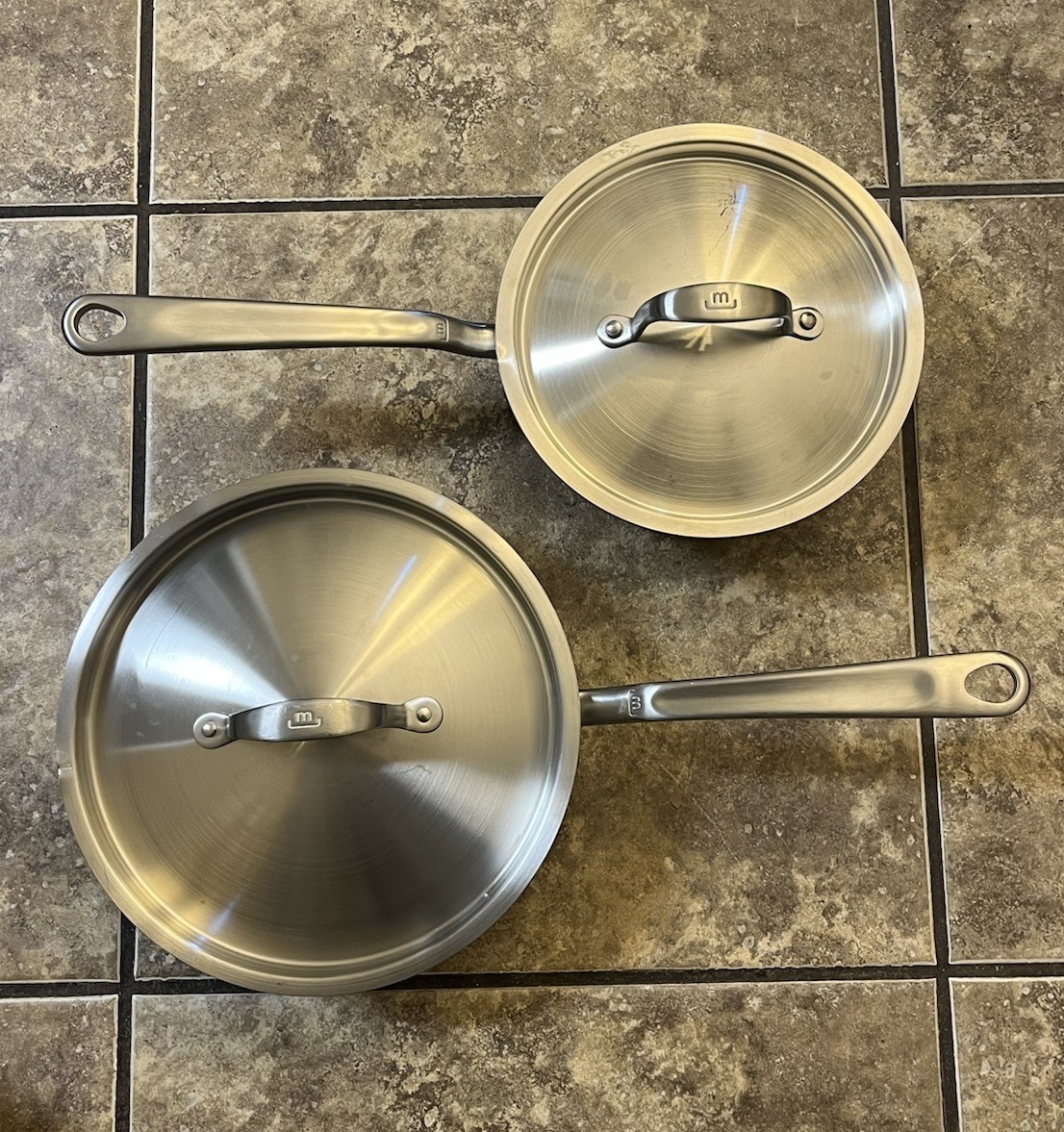 Lot x2 Made In Cookware Stainless Clad Saucier Pan Pot 2QT & 3 QT Made-In Italy gallery