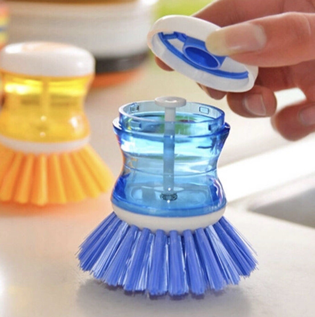 2X Cleaning Dish Brush, Kitchen brush,Good Grips Soap Dispensing Palm Brush. gallery