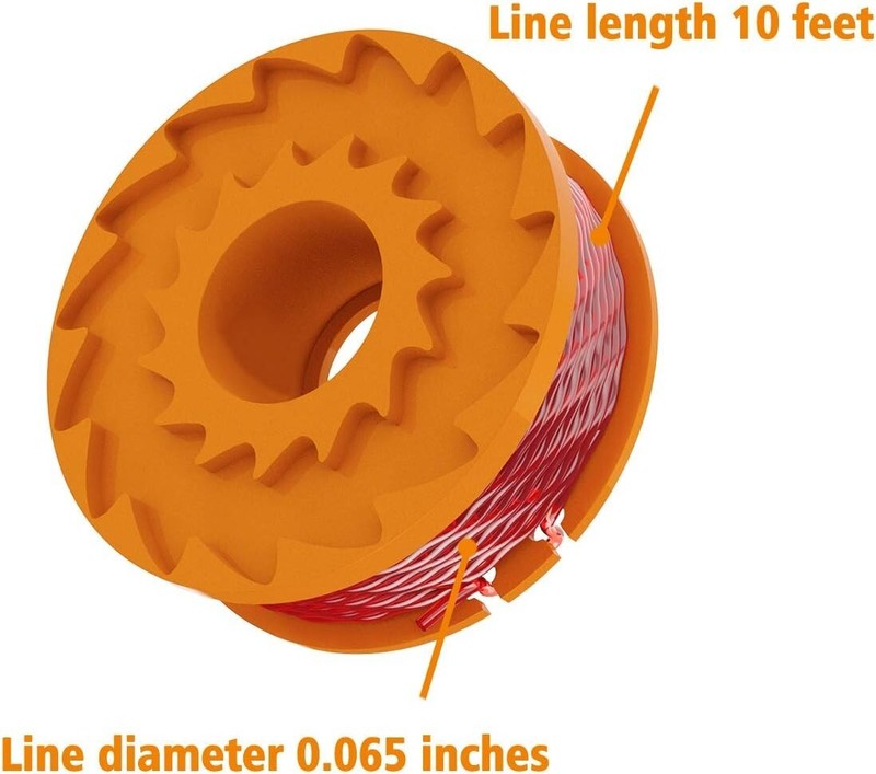 (12) WA0010 String Trimmer Spool Line For WORX Grass Trimmer/ Weed Edger, 10ft gallery