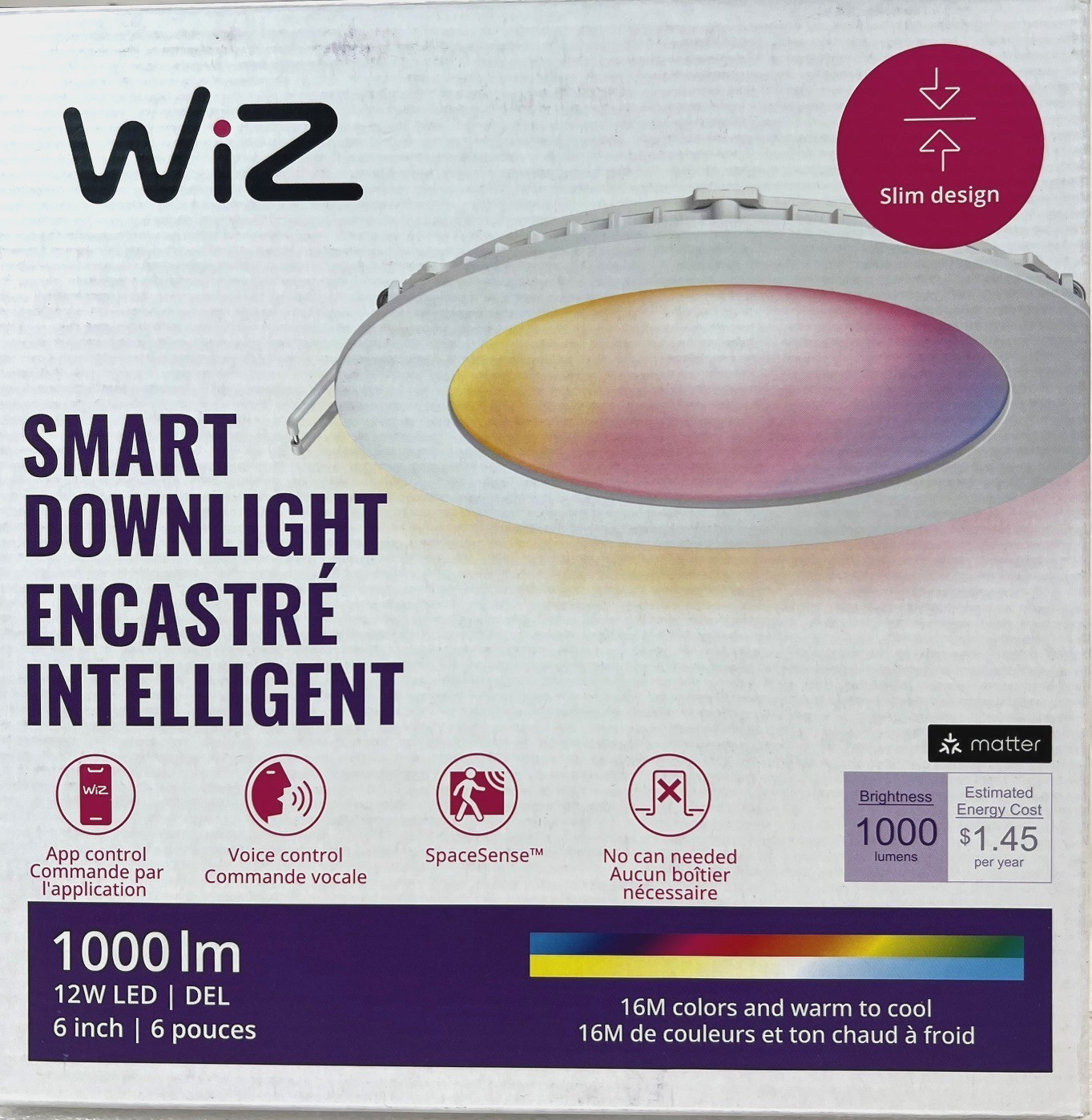 WiZ 6 inch Recessed Smart Downlight LED Color Changing Canless/Slim -FREE S/H gallery