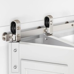 30” Bi-Fold Sliding Barn Door Hardware Track Kit for Two 13” Doors,Side