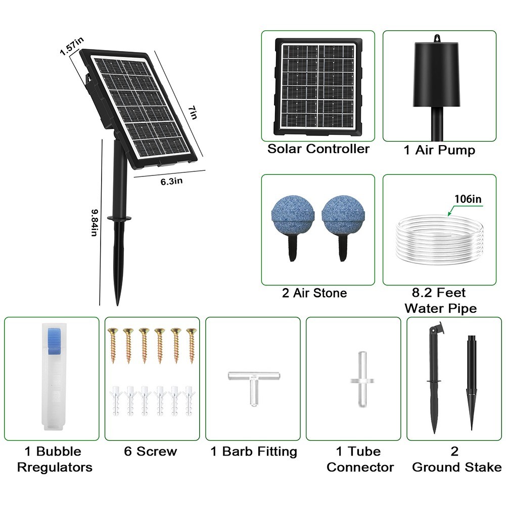 Solar Aerator for Ponds with Adjustable Timing and Silent Running Motor gallery