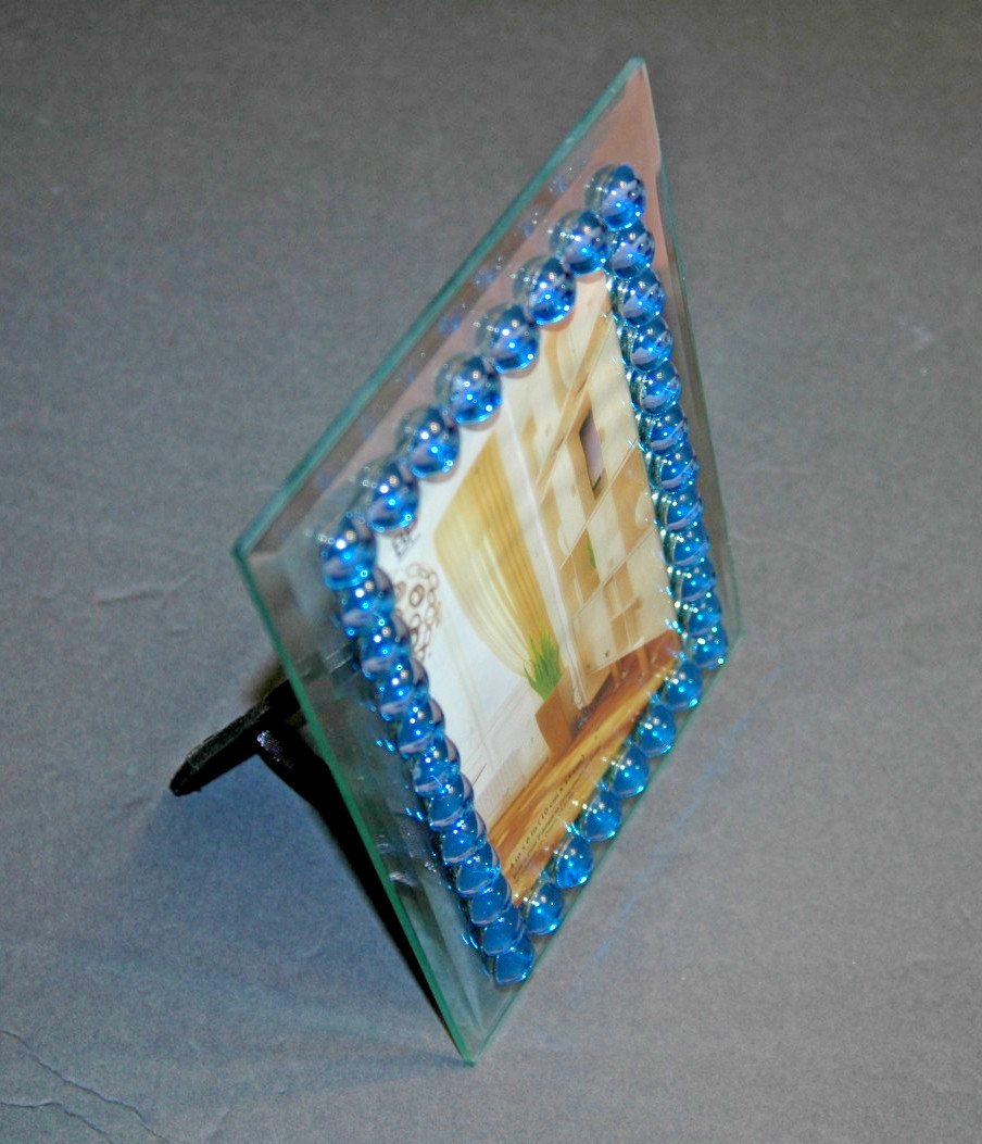 BP Industries Photo Frame 4x6 Blue Stones Portrait or Landscape Free Standing gallery