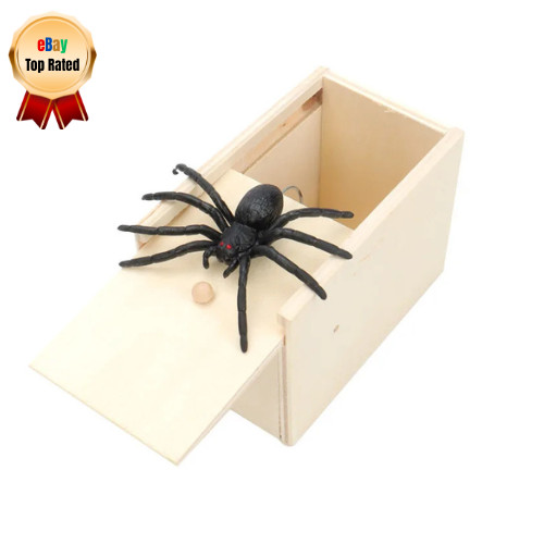 Spider Prank Box Pop Out Rubber Spider Wooden Joke Toy Funny Halloween Gift gallery