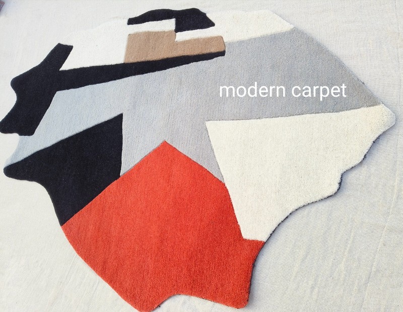 Irregular Shape Rugs 3x5 Ft Handmade 100% Woolen Hand Tufted For Home Decoration gallery