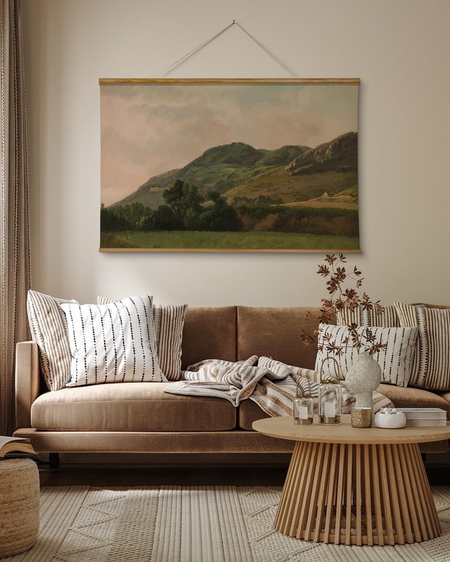 ARPEOTCY Extra Large Vintage Framed Wall Art, 36x54 Inch Retro Mountain Lands... gallery