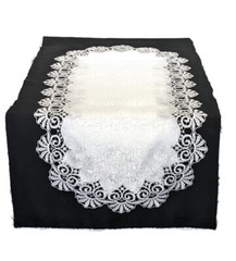 Doily Boutique Table Runner or Doily with Bleached White or Ivory Fancy Lace
