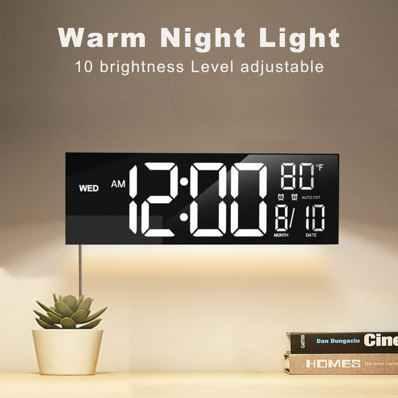 16" Large Digital Wall Mount Clock, Count down Timer, Alarm, Big LED, 8 RGB Colo gallery