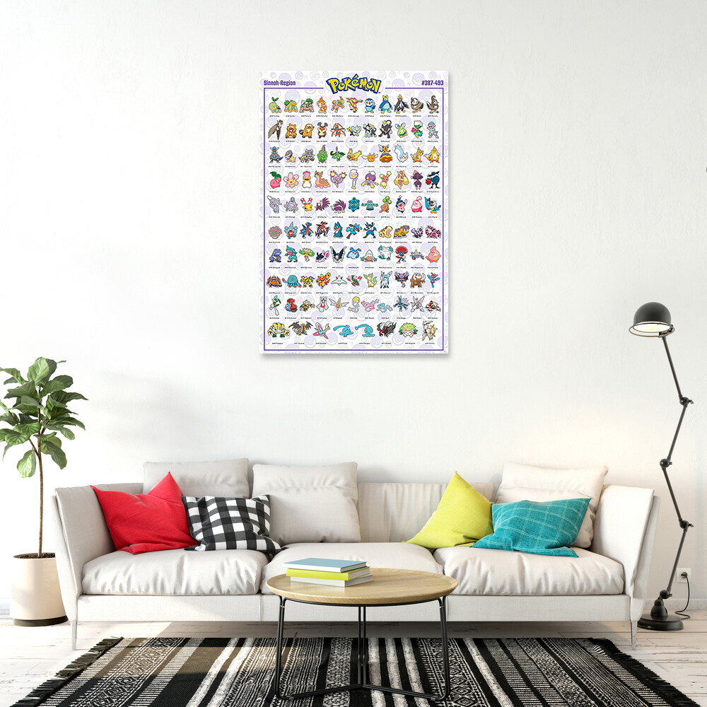 Pokemon - TV / Gaming Poster (Sinnoh-Region - Pokemons #387 - #493) (24" x 36") gallery