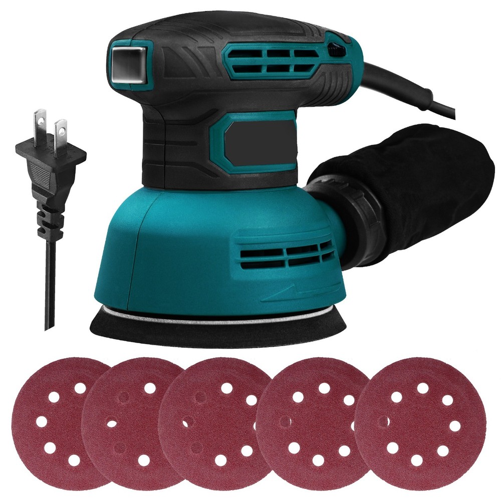 6 Speed Adjustable Electric Eccentric Sander with Dust Collection 360° Rotation