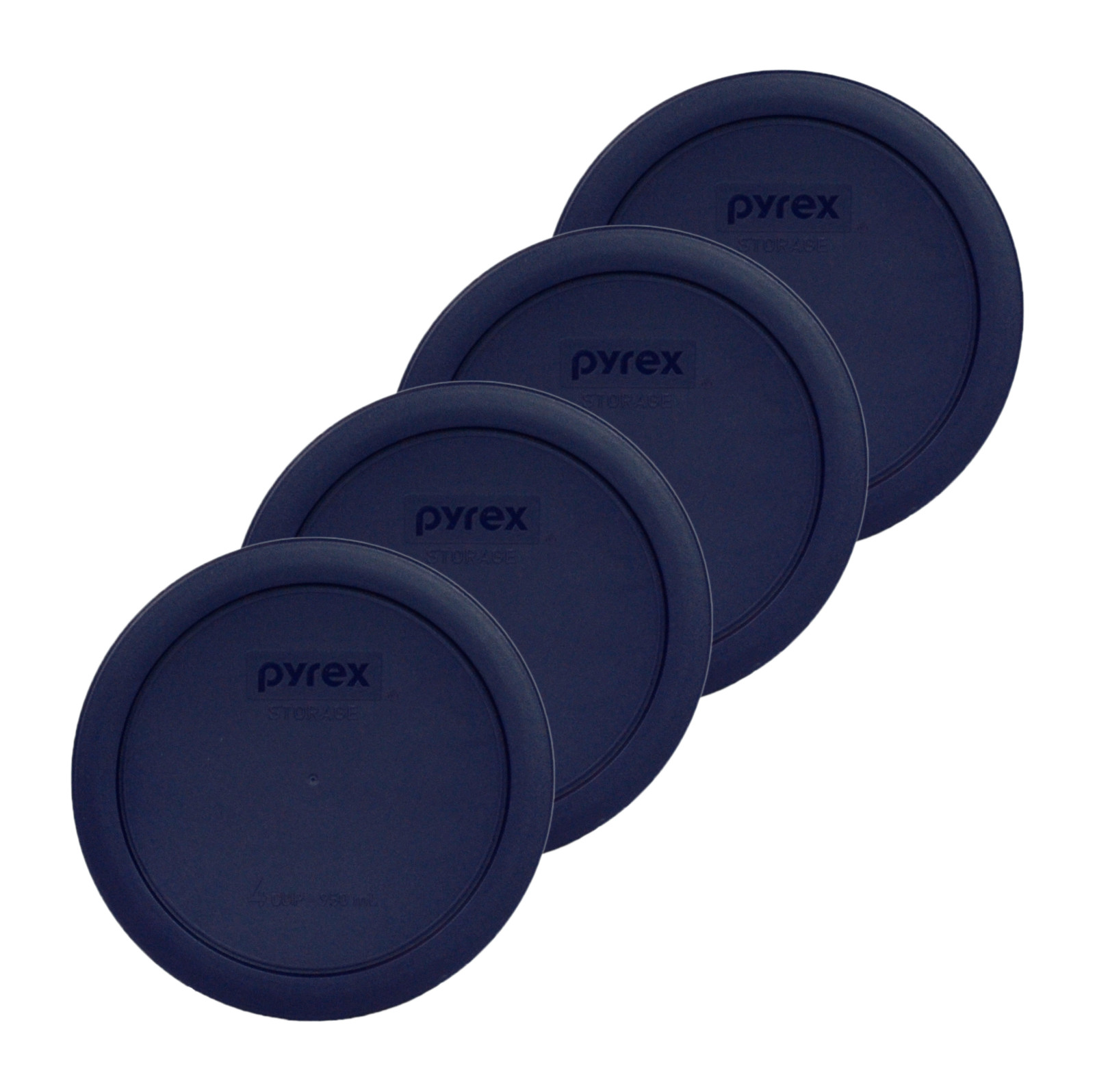 Pyrex 7201-PC Round 4 Cup Storage Lid Cover Blue 4 Pack New for Glass Bowl gallery