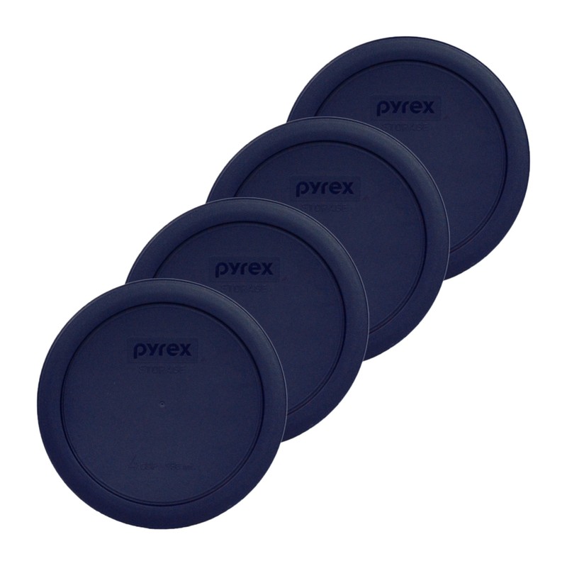 Pyrex 7201-PC Round 4 Cup Storage Lid Cover Blue 4 Pack New for Glass Bowl gallery