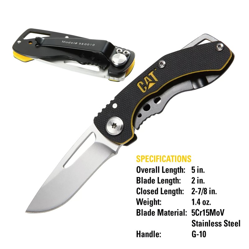 Cat 5 Inch Drop Point Folding Knife - 980010 gallery