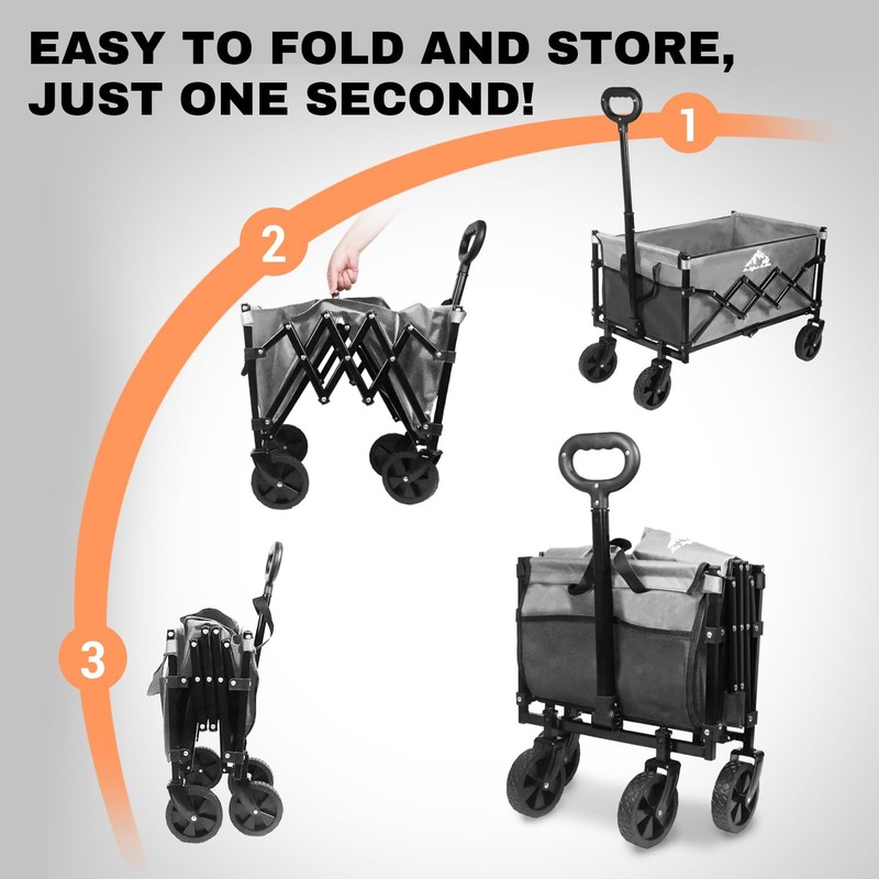 Collapsible Wagon 352LBS Capacity, Foldable Large Wagons Carts, Heavy Duty Ou... gallery