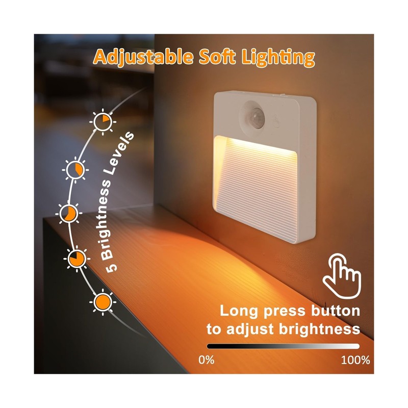 8 Pack Rechargeable Motion Sensor Stair Light for Indoor, RGBW Batt... Fast Ship gallery
