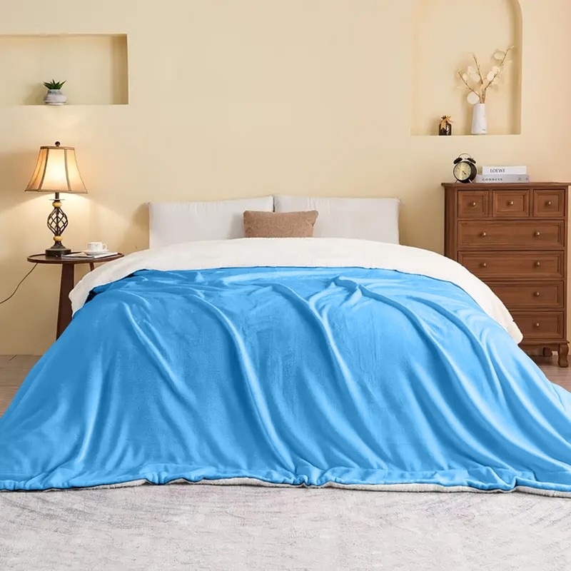 Sherpa Blankets Bed Sofa Couch Blankets Throws Light Weight Warm Twin Queen Size gallery