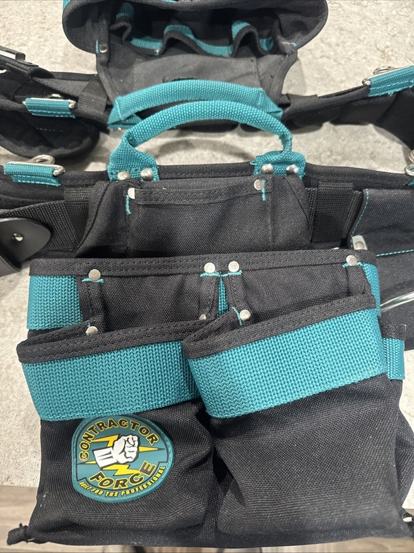 Gatorback Contractor Pro Carpenter Tool Belt Combo Large Blue Hammer Hook gallery