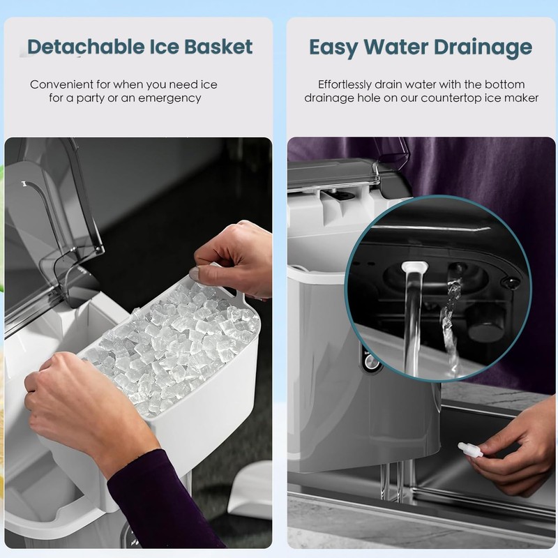 Countertop Ice Maker with Soft Chewable Pellet Ice, 34lbs/24Hrs, One-Click Op... gallery
