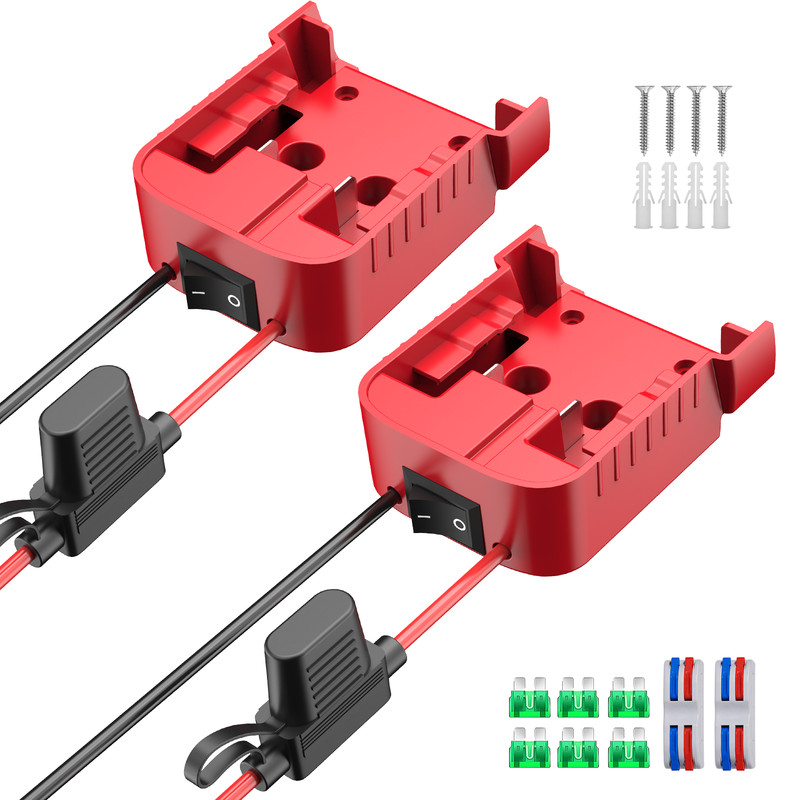 2 Pcs Power Wheel Adapter Compatible With Milwaukee 18V Battery for DIY RC Car gallery