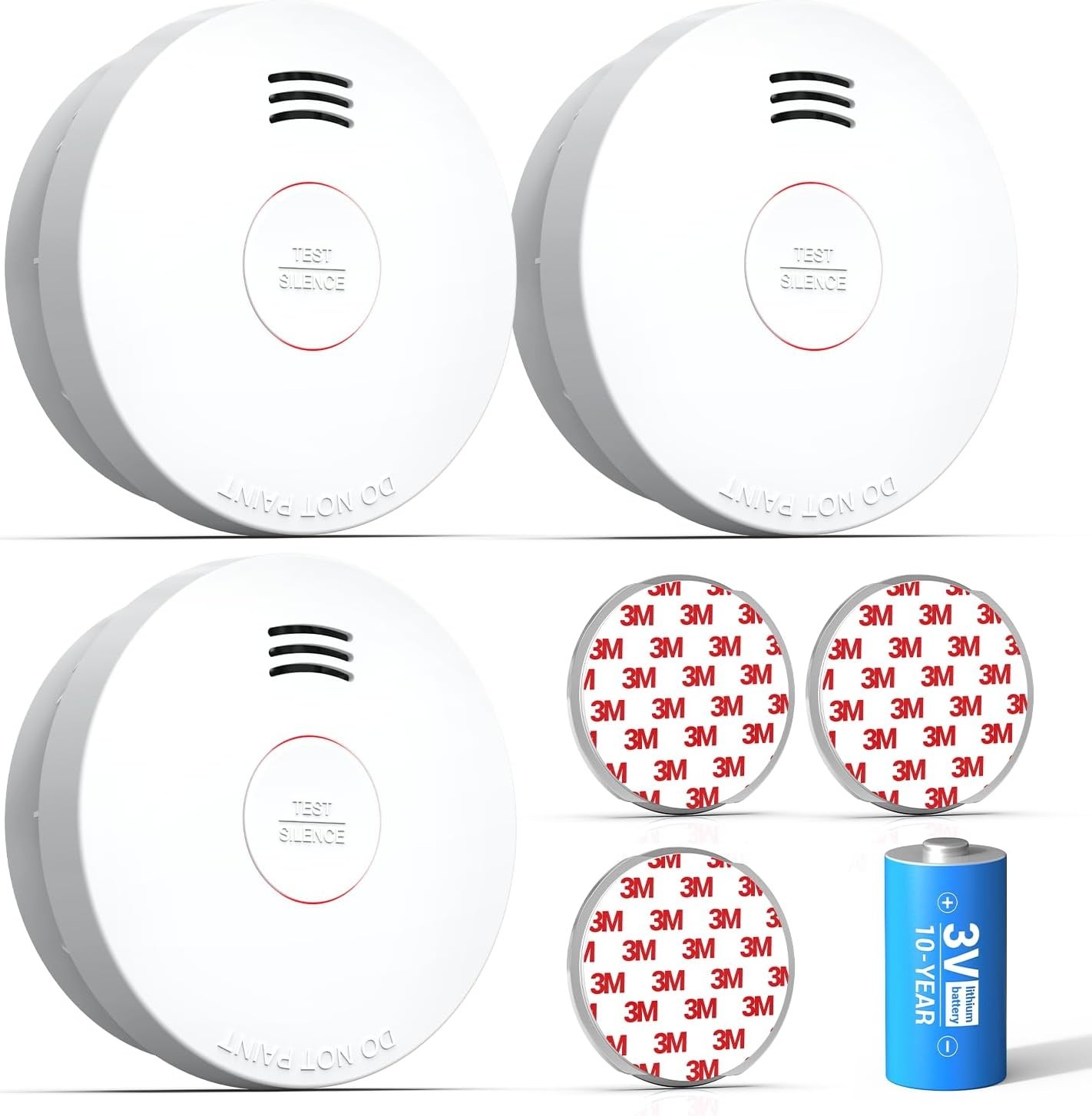 NEW Arrival SITERWELL Compact 10 Year Battery Powered Smoke Detector 3 Pack gallery