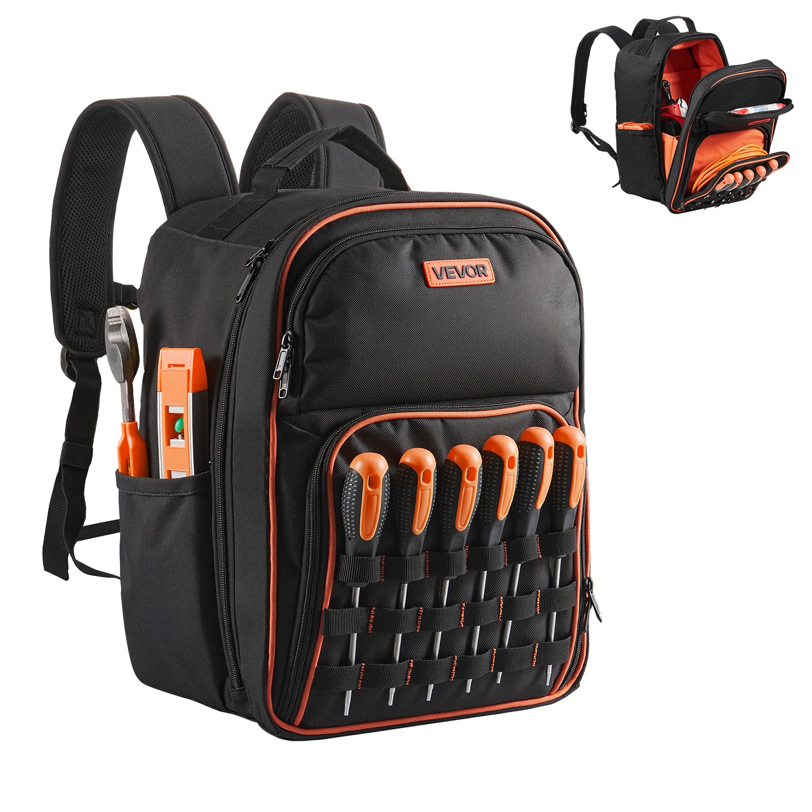 VEVOR Tool Backpack 49 Pockets Tear-resistant Jobsite Backpack for Electrician gallery