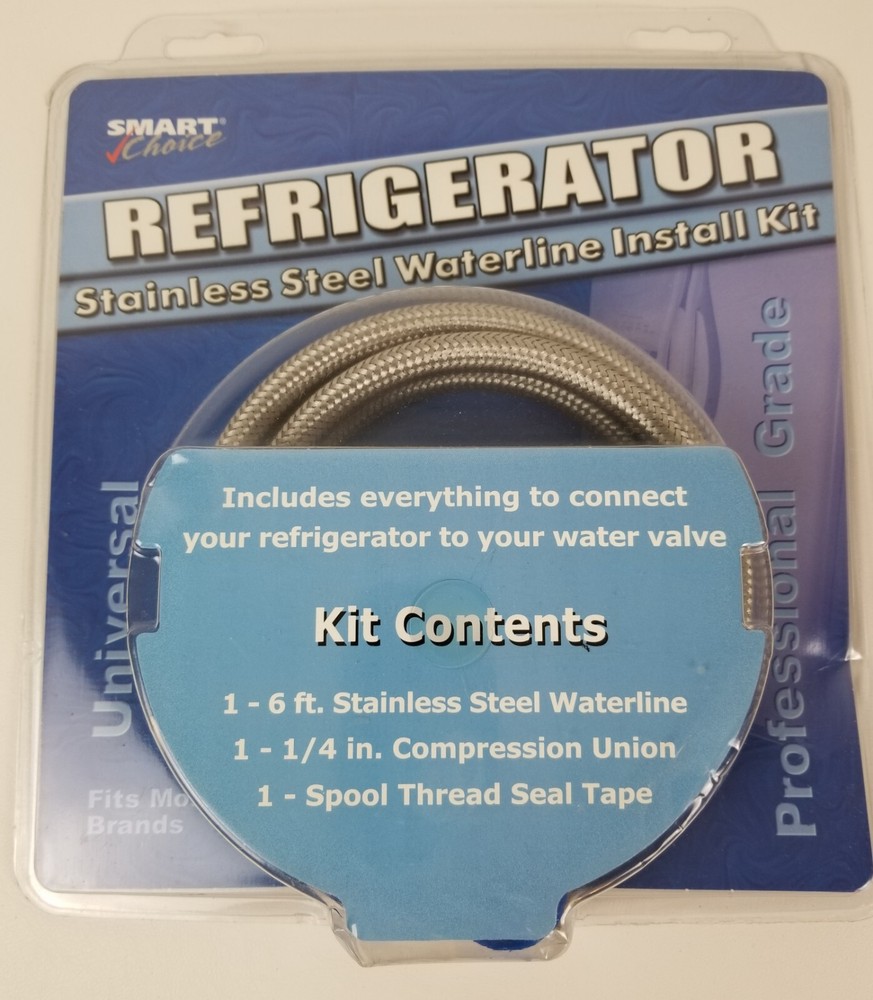 Smart Choice Refrigerator Waterline Install Kit Stainless Steel Universal