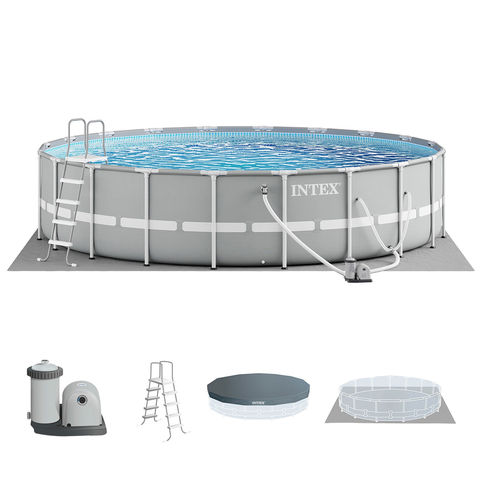 Intex Prism Frame Above Ground Swimming Pool Set with Filter Pump gallery