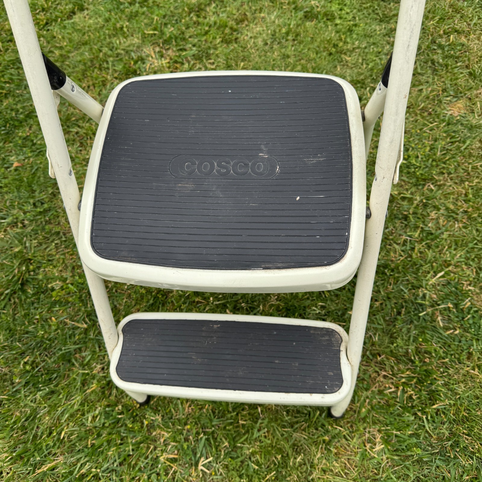 Cosco 2-Step Folding Steel Frame Step Stool Household White Black Slip-Resistant gallery