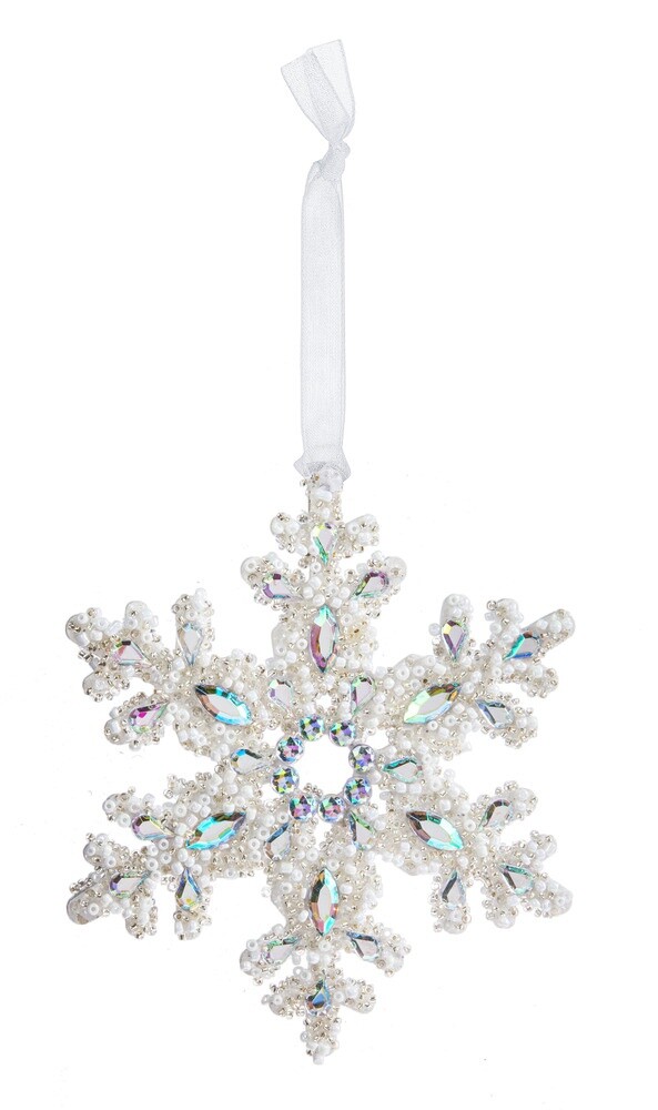 Ganz H1 Crystal Expressions 5" L Beaded Snowflake Hanging Ornaments ACRYX-210 gallery