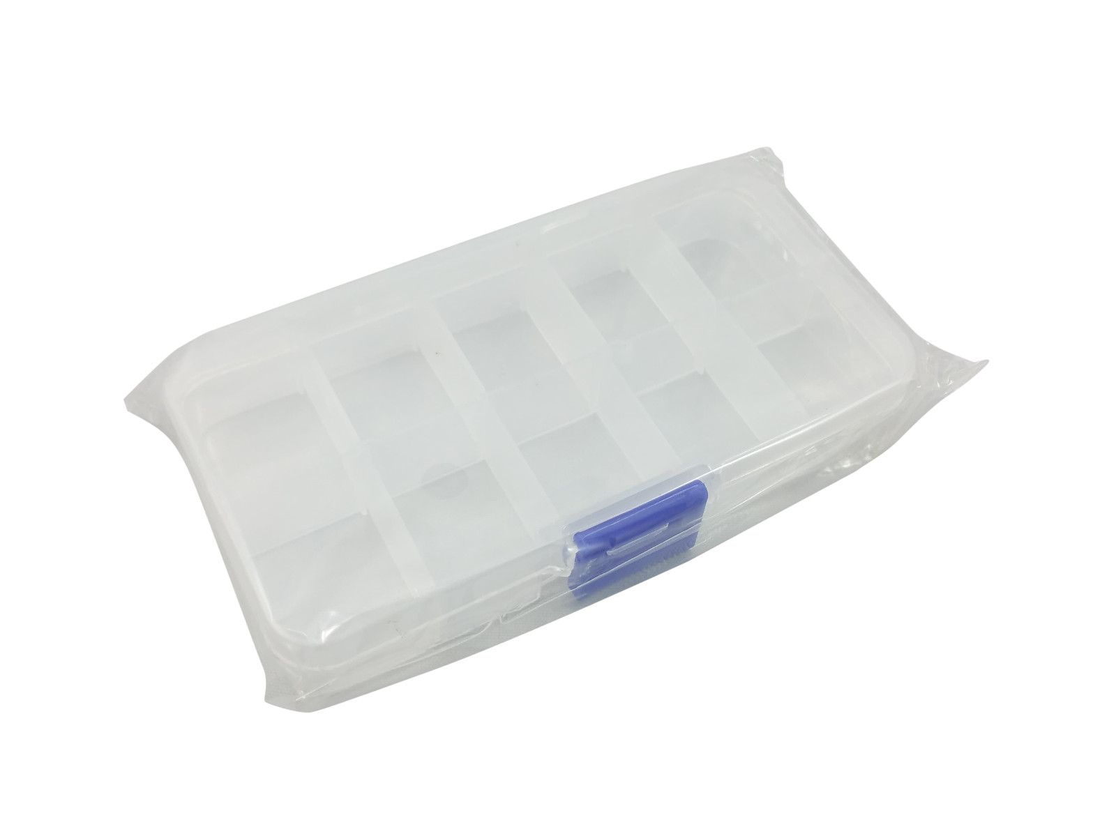 4pcs 10 Compartment Clear Plastic Organizer Assortment Box 2x5 Grid Container US gallery