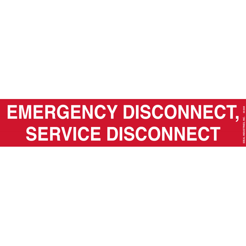 Ideal 44-944 Emergency Disconnect Label 1-3/4 Inch X 9 Inch Adhesive gallery