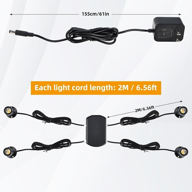4 Pack Dimmable USB Mini LED Spotlight Jewelry Showcase Display Light 3000k gallery