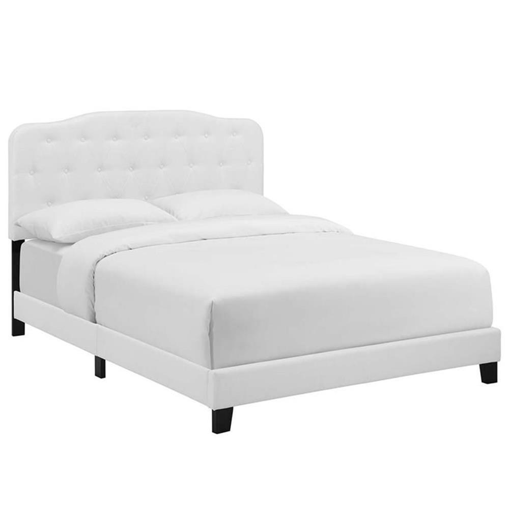 Modway Amelia King Upholstered Polyester Fabric Bed in White Finish gallery