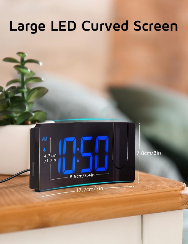 Projection Alarm Clock, Digital Clock with 180Â° Rotatable Projector gallery