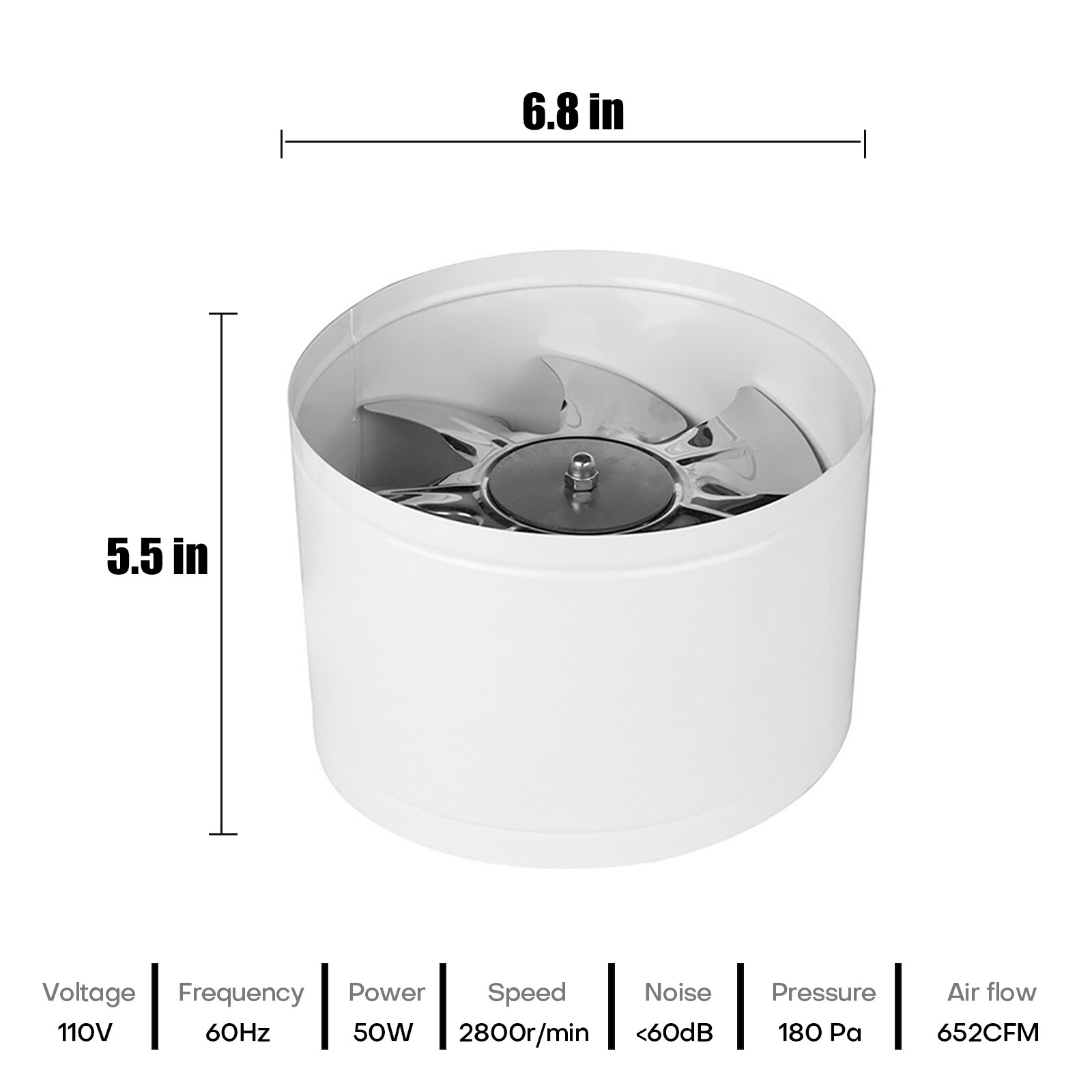 7/8/10/12" Booster Duct Inline Blower Exhaust Ventilation Fan Cooling f Kitchen gallery