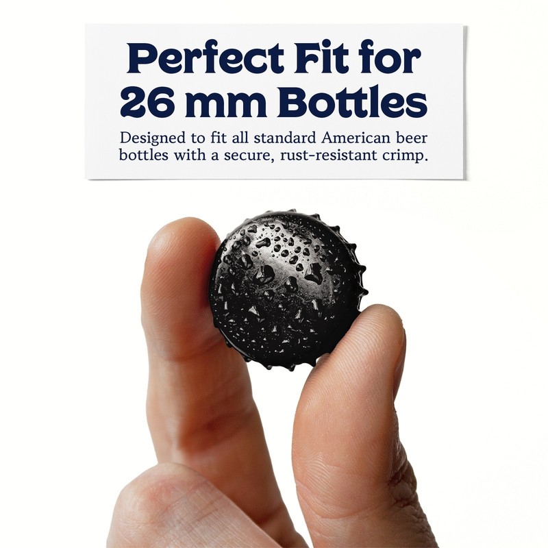 Fermentaholics Beer Bottle Capper & Lid Set and 144 Black Crown Caps gallery